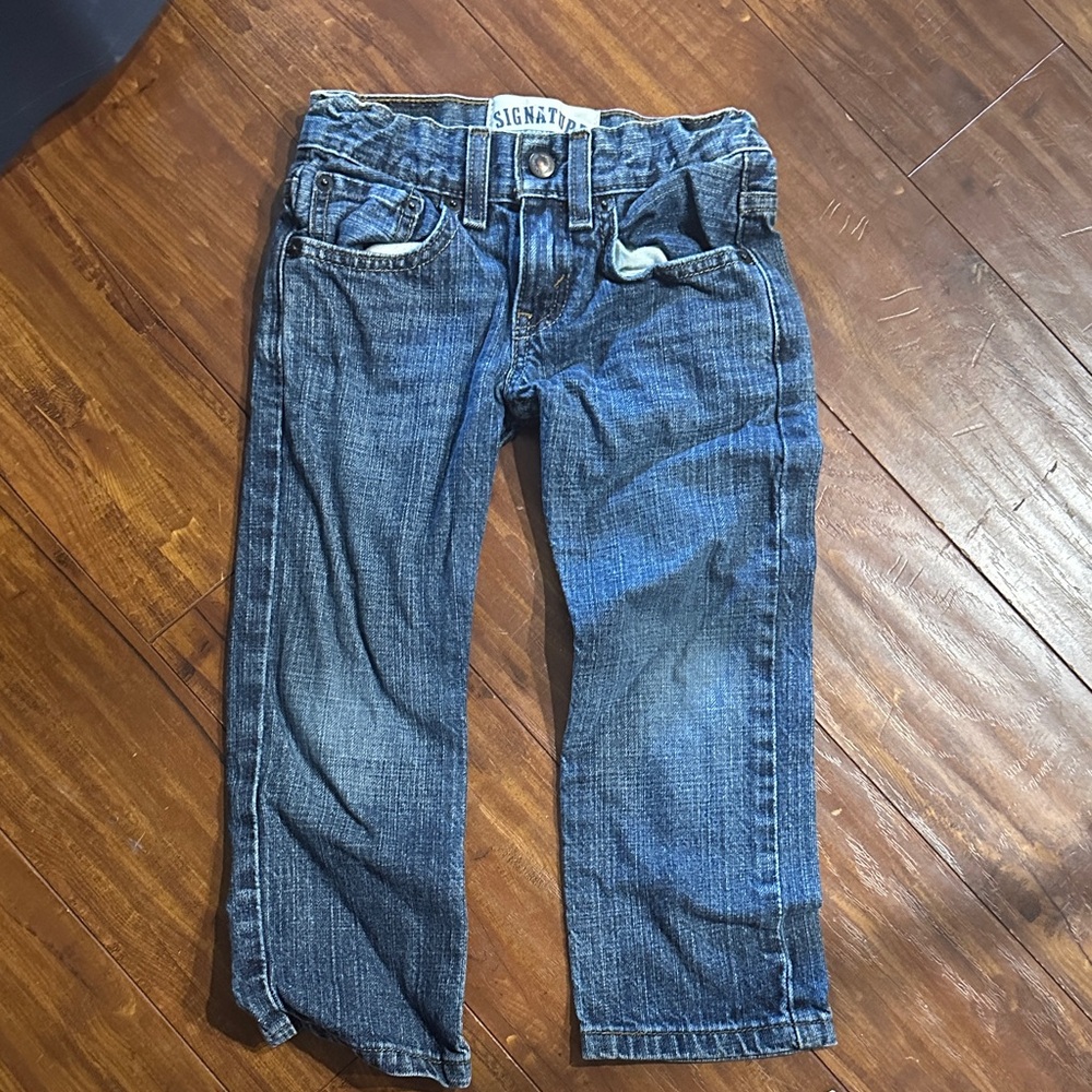 Levi Strauss Signature Boys 4 Regular Slim Straight Jeans Adjustable Waist